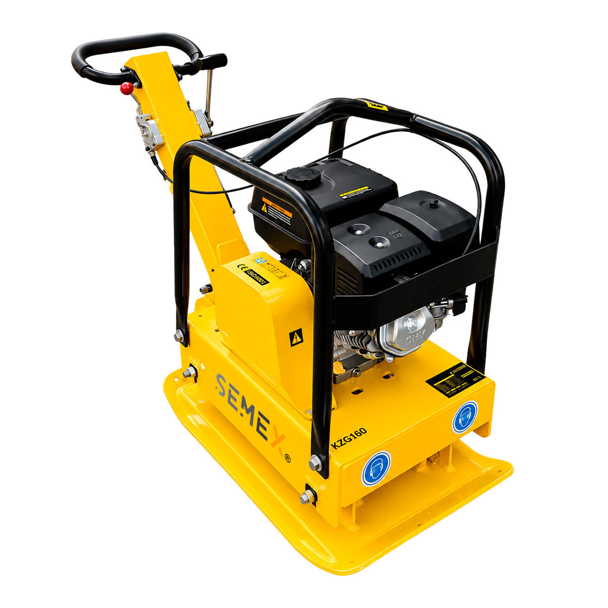 Placa compactadora Semex LRC-160B con motor Honda GX270 en vista en perspectiva