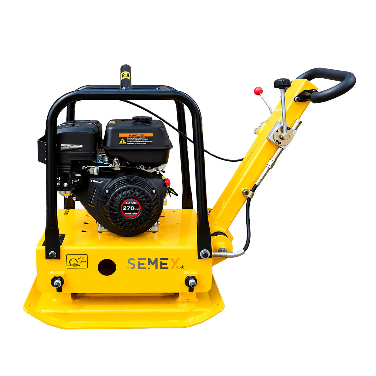 Placa compactadora Semex LRC-160B con motor Honda GX270 en vista lateral derecha