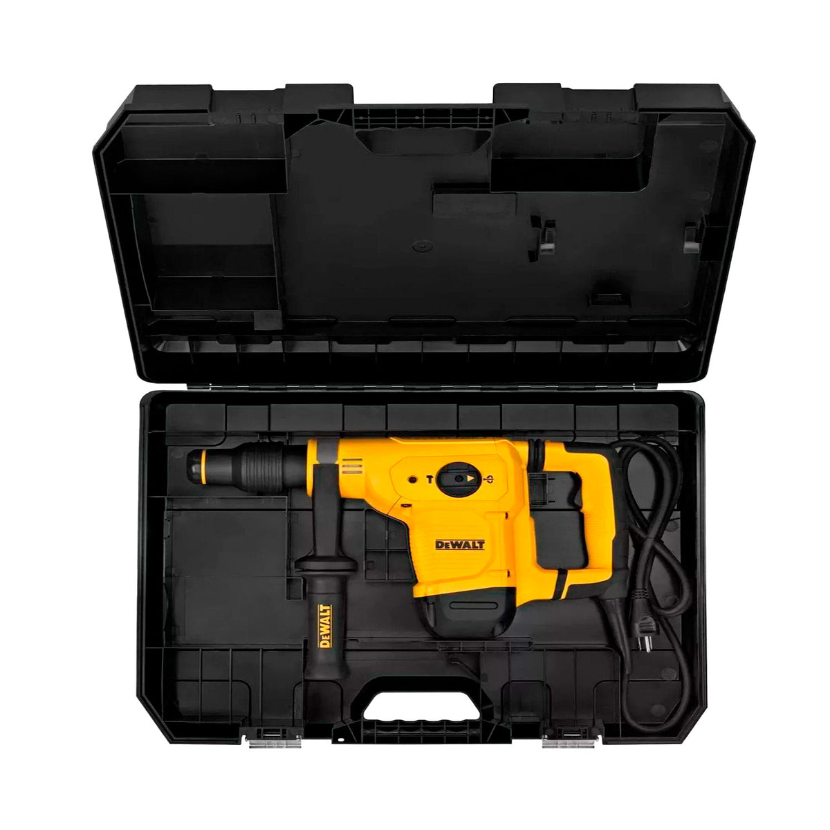 Martillo cincelador DEWALT D25810K-B2 dentro de maletín plástico