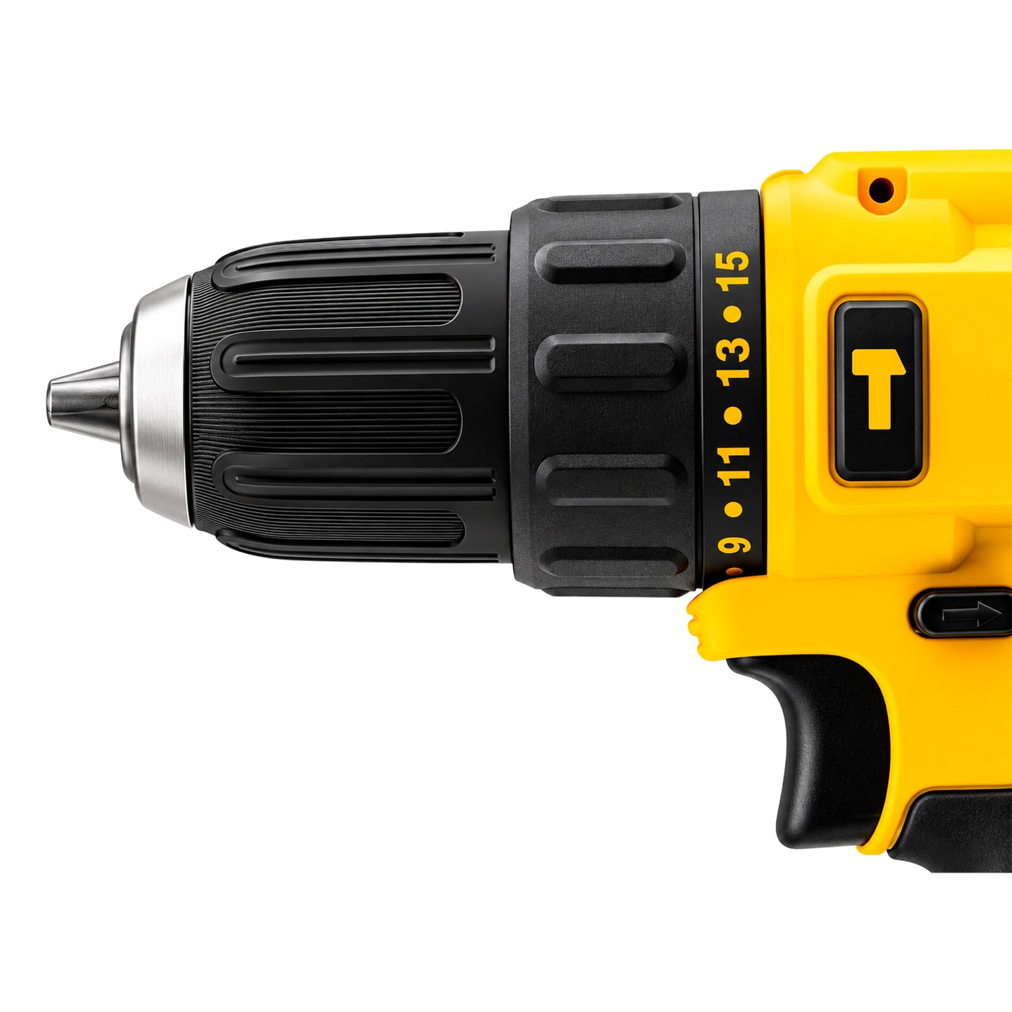 Detalle de la punta y mandril de 10 mm del taladro DEWALT DCD716D2-B2