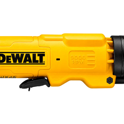 Detalle del cuerpo y empuñadura del esmeril angular DeWALT DWE4314-B2