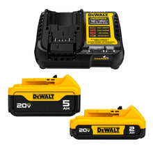 Kit DEWALT DCB225CK-B2 con cargador DCB1104 y 2 baterías 20V MAX de 2 Ah y 5 Ah